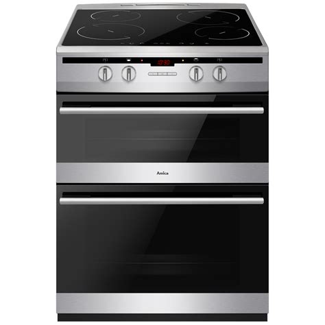 Afn6550ss 60cm Freestanding Electric Double Oven With Induction Hob