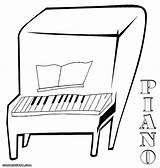 Piano Coloring Pages Colouring Paino Bord Key Colorings sketch template
