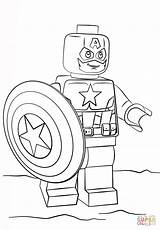 Coloring Lego America Captain Pages Printable Drawing sketch template