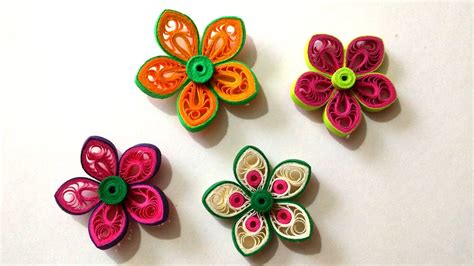 How To Make Beautiful Flower Using Paper Art Quilling Youtube