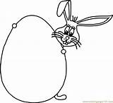 Coloring Easter Bunny Egg Behind Pages Coloringpages101 sketch template