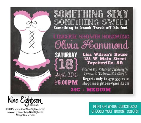 Lingerie Shower Invitation Something Sexy Sweet By Nineeighteen