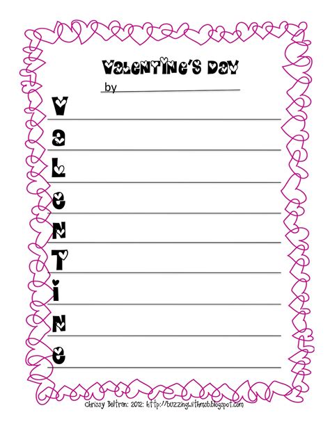 resources valentines day acrostic poem