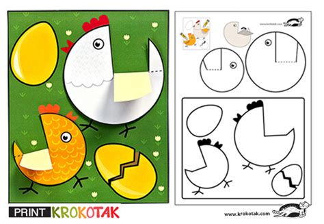 krokotak  easter crafts  printable templates