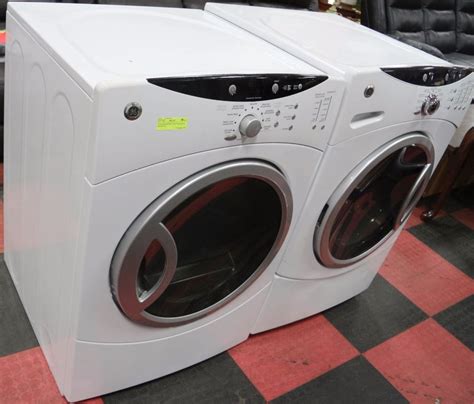 white ge front load washer and dryer set
