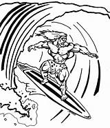 Coloring Surfboard Hawaiian Surfers Subway sketch template