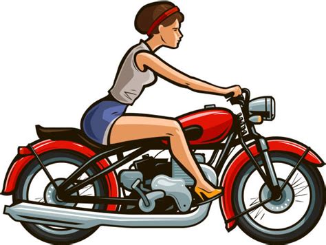 Motorcycle Pin Up Girls Illustrations Royalty Free Vector Graphics