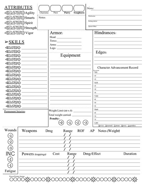 redesigned  character sheet