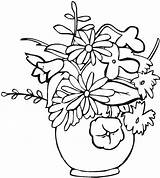 Coloring Vase Flower Draw Pages Flowers Drawing Clipartmag Clipart sketch template