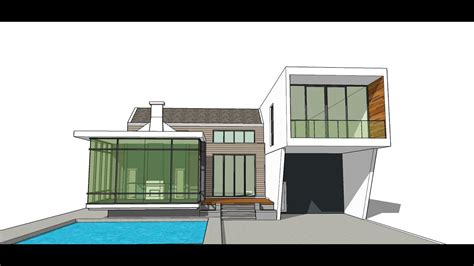 sketchup create modern small house model tutorial basic  beginner youtube