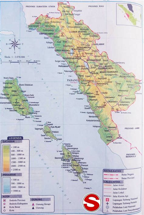 gambar peta sumatera barat lengkap  nama kabupaten tarunas