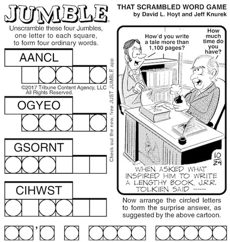jumble word puzzle  building minds boomer magazine