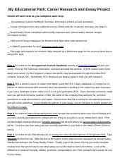 career research  essay project docx  educational path