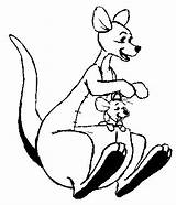 Roo Coloring Pages Disney Kanga Winnie Pooh Animal Template sketch template