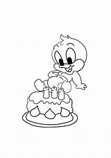 Daffy Duck Baby Coloring Pages Cute Printable Cartoon Categories Game sketch template