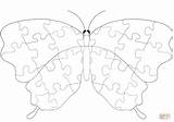 Puzzle Coloring Butterfly Pages Jigsaw Pattern Drawing Printable Crafts sketch template