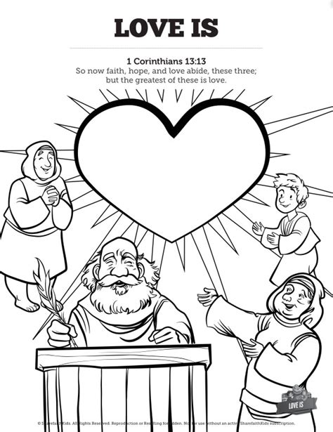 corinthians  love  sunday school coloring pages clover media