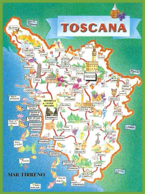 tuscany tourist map ontheworldmapcom