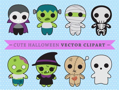 premium vector clipart kawaii spooky halloween halloween etsy