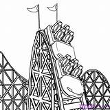 Drawing Roller Coaster Coloring Rollercoaster Pages Draw Coasters Easy Step Drawings Dragoart Healthy Print Snacks Filling Amusement Online Getdrawings Visit sketch template