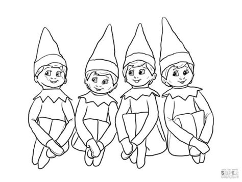 elf   shelf coloring pages  print boy elves