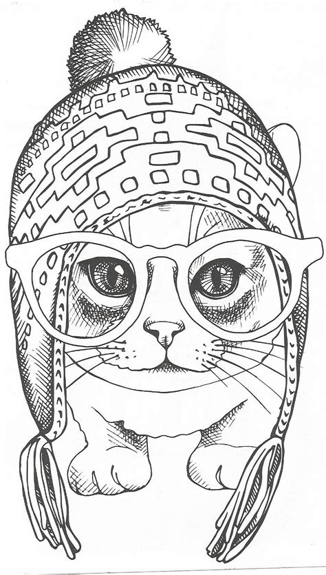 animal coloring pages  adults cats coloring pages