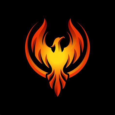 flying phoenix fire bird abstract logo design vector template