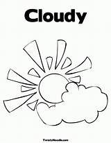 Coloring Cloud Pages sketch template
