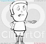 Pointing Boy Angry Finger His Outlined Coloring Clipart Vector Cartoon Thoman Cory sketch template