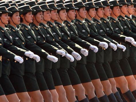 Chinese Army Posted Pics Of Their Female Soldiers In Mini