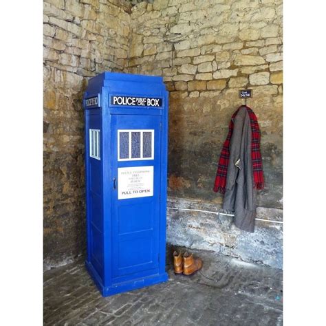 tall police public call box dr  large blue tardis cabinet