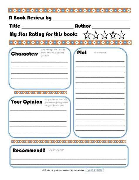 literature simple book report book report template middle school