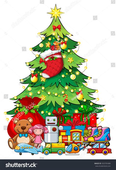 toys  christmas tree illustration  shutterstock