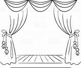 Curtains Theater Drawing Stage Theatre Drawings Getdrawings sketch template