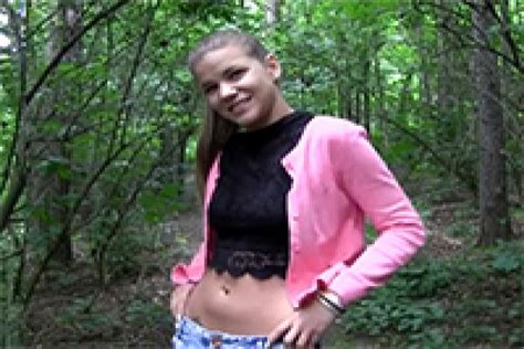 innocent looking teen is talked into fucking in the woods fuqer video