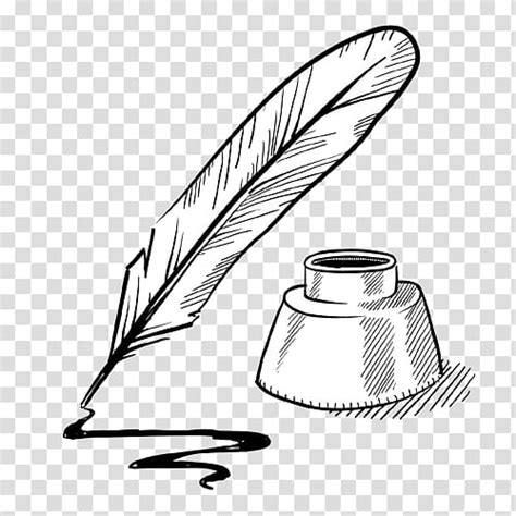 paper quill drawing inkwell   transparent background png clipart