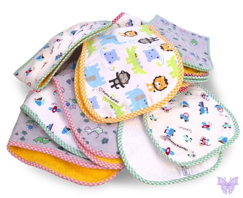 assorted baby burping cloths pack   hunny bunnies