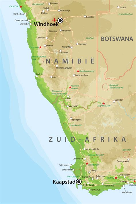 namibie kaart kaart