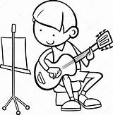 Guitar Coloring Playing Boy Stock Children Clipart Illustration Clipartmag Depositphotos sketch template