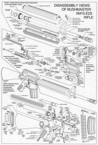 xm parts diagram rifle components poster picture photo print   ar  ebay