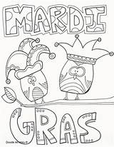 Mardi Gras Coloring Pages Doodle Gra Printable Template Alley Mask sketch template