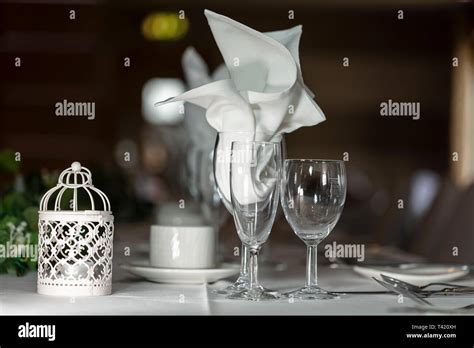dinner table layout stock photo alamy