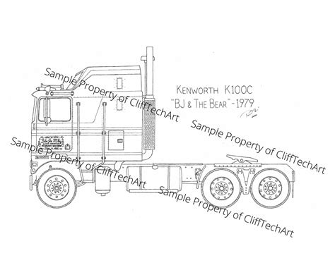 bj   bear kenworth kc  tv series truck technical drawing