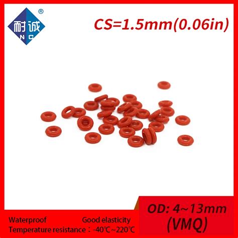 10pcs Lot Silicone Rubber O Ring Red Vmq Cs 1 5mm Od4 5 6 7 8 