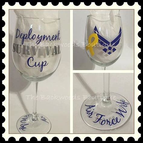 air force deployment survival cup wine glass military mom military wife deployment t
