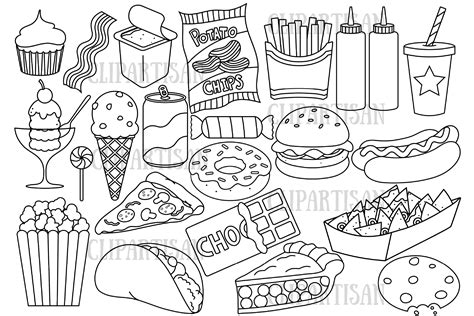 junk food clip art fast food clipart digital stamp  clipartisan