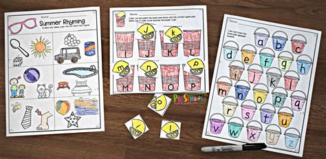 kindergarten preschool summer worksheets  printable   summer