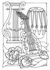 Instruments Coloring Musical Pages Printable sketch template