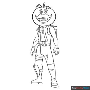 tomato head  fortnite coloring page easy drawing guides