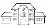 Coloring School Building Clipart Pages Library Template Wecoloringpage Sketch sketch template
